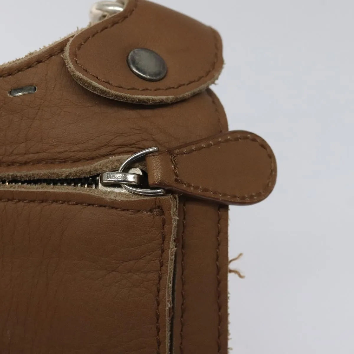 Bottega Veneta Vintage Front Pocket Waist Leather, Brown, Leather, Clutch