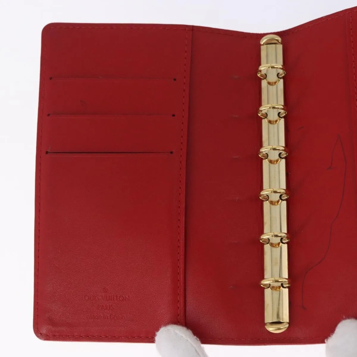 Louis Vuitton Agenda Cover Patent, Red, Patent Leather, Clutch