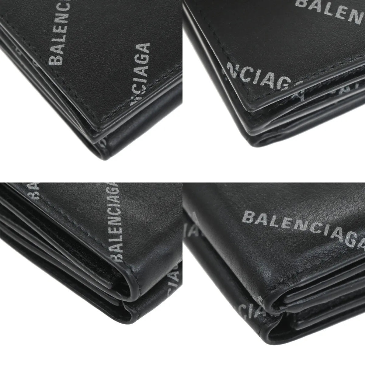 Balenciaga Trifold Leather, Black, Leather, Wallet