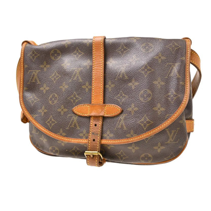 Louis Vuitton Saumur Canvas, Brown, Canvas, Shoulder Bag