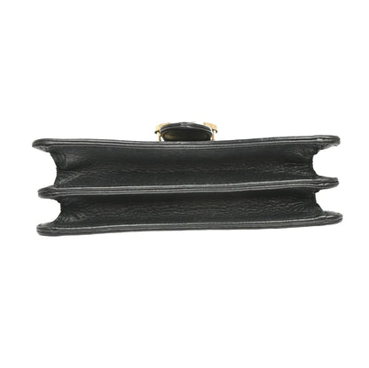 Gucci Interlocking Leather, Black, Leather, Shoulder Bag