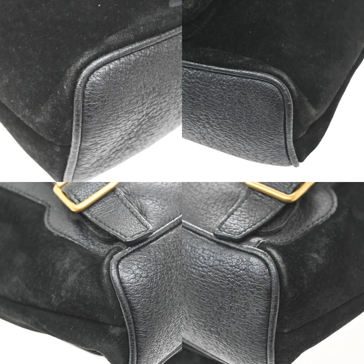 Gucci Vintage Bamboo Suede, Black, Suede, Backpack