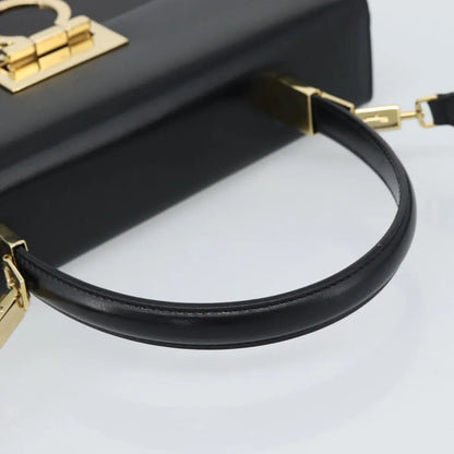 Salvatore Ferragamo Convertible Top Handle Leather, Black, Leather, Handbag