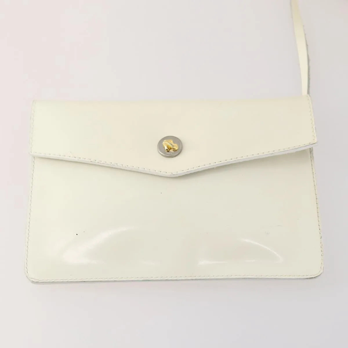 Salvatore Ferragamo Vintage Patent Leather, White, Patent Leather, Backpack