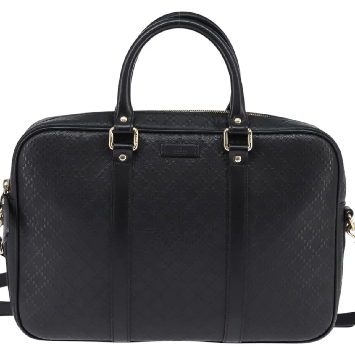 Gucci Bright Convertible Diamante Leather, Black, Leather, Briefcase