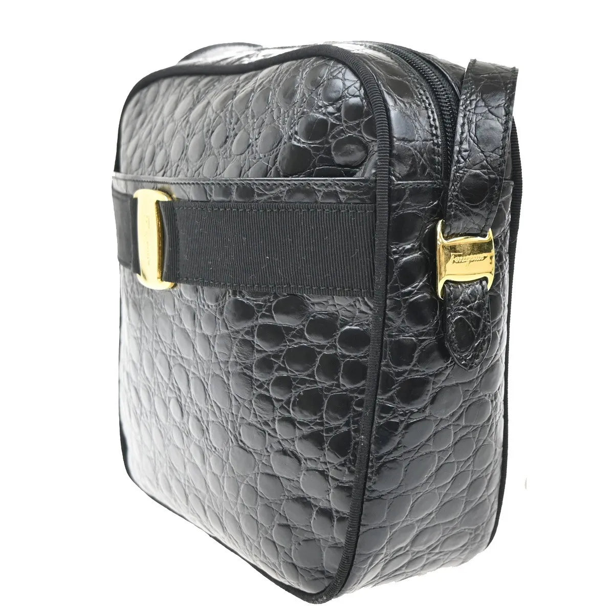 Salvatore Ferragamo Vara Leather, Black, Leather, Shoulder Bag