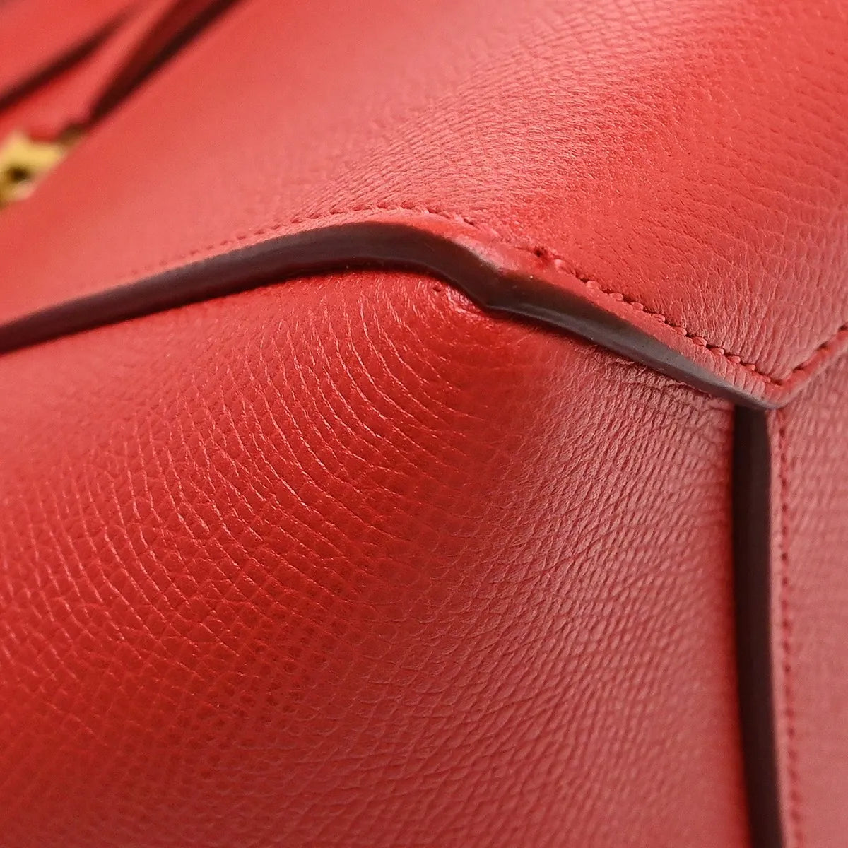 Celine Belt Calfskin, Red, Leather, Handbag