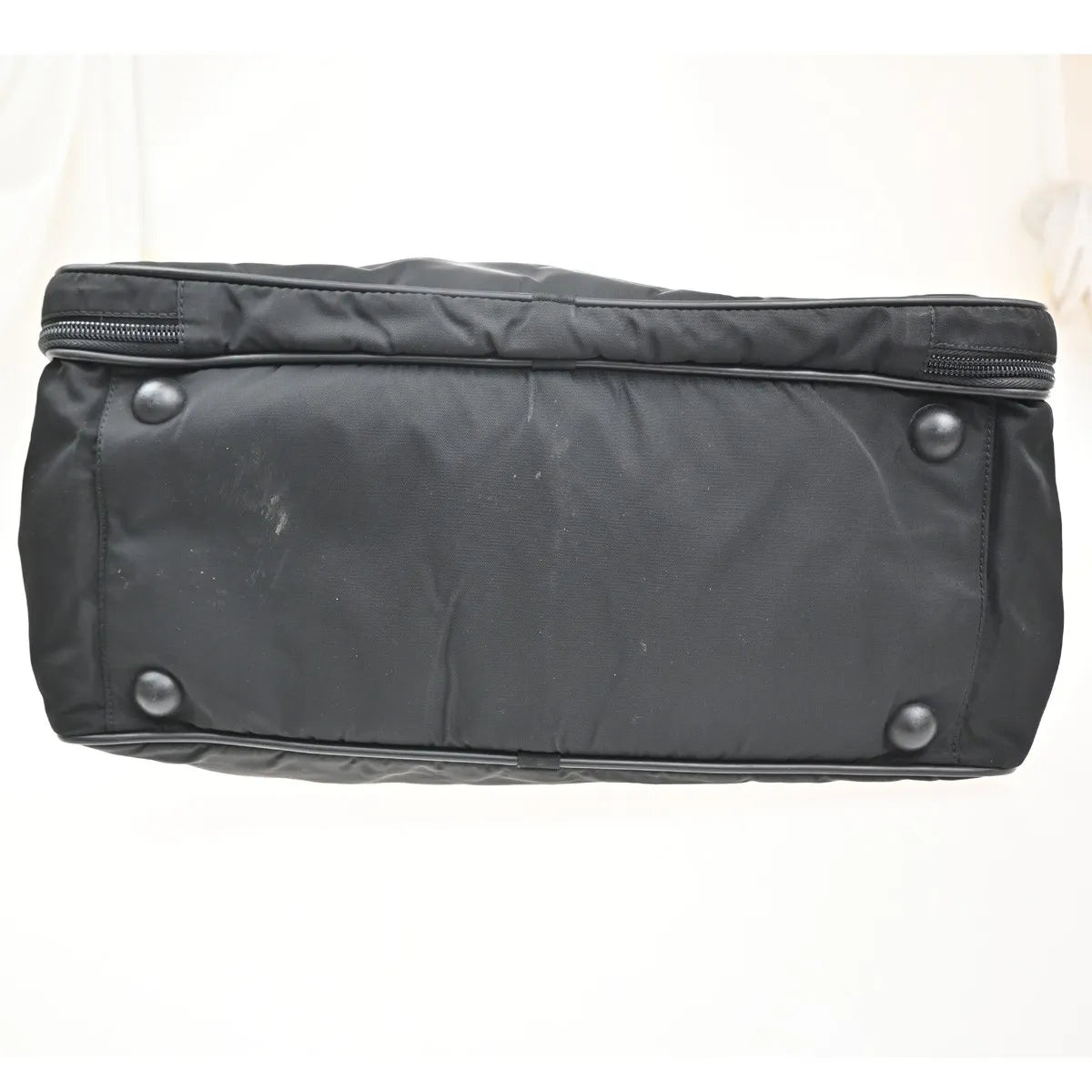 Prada Expandable Front Zip Boston Tessuto, Black, Nylon, Travel Bag