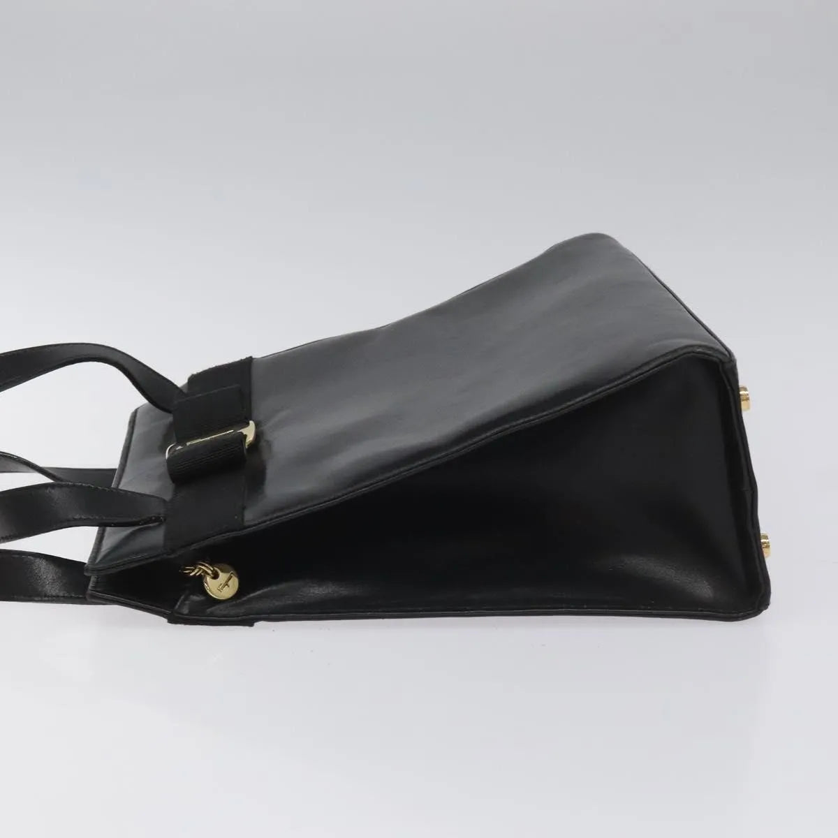 Salvatore Ferragamo Vala Leather, Black, Leather, Shoulder Bag