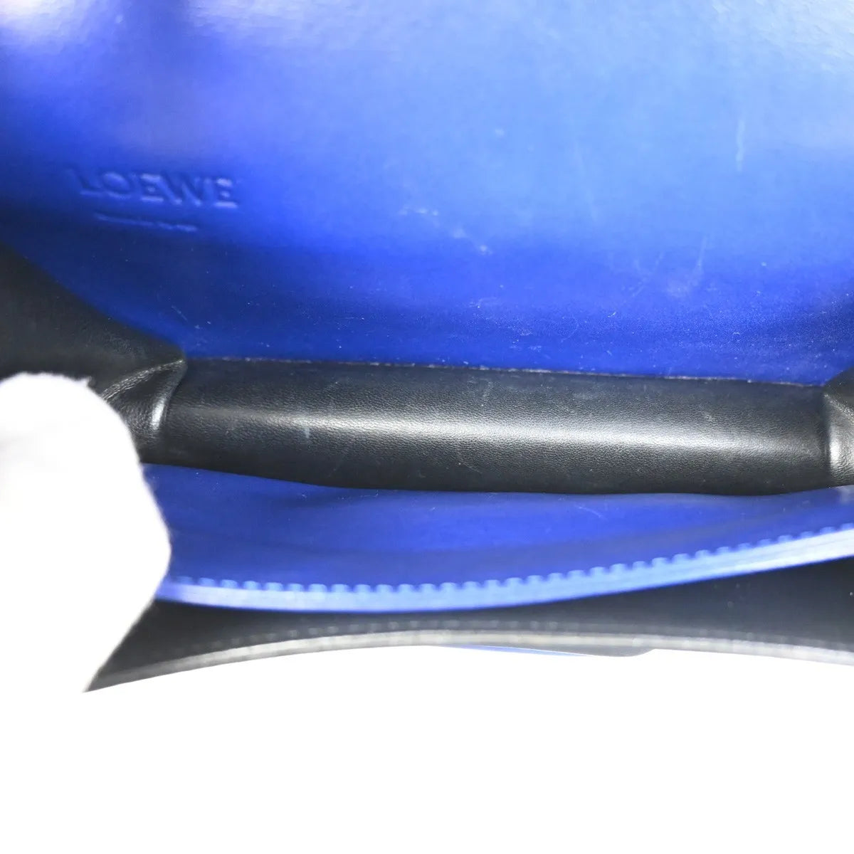 Loewe Barcelona Leather, Blue, Leather, Shoulder Bag
