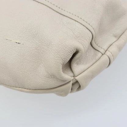 Salvatore Ferragamo Vintage Gancini Hobo Leather, White, Leather, Shoulder Bag