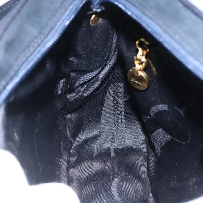 Salvatore Ferragamo Vala Leather, Navy, Leather, Shoulder Bag