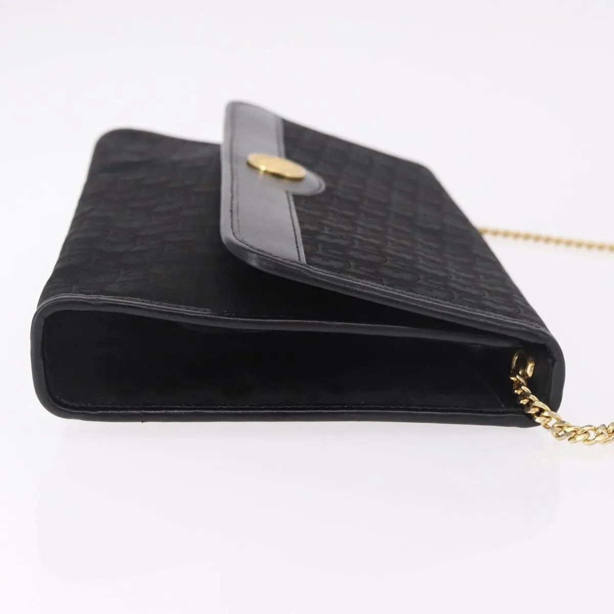Christian Dior Vintage Honeycomb chain Canvas, Black, Canvas, Shoulder Bag