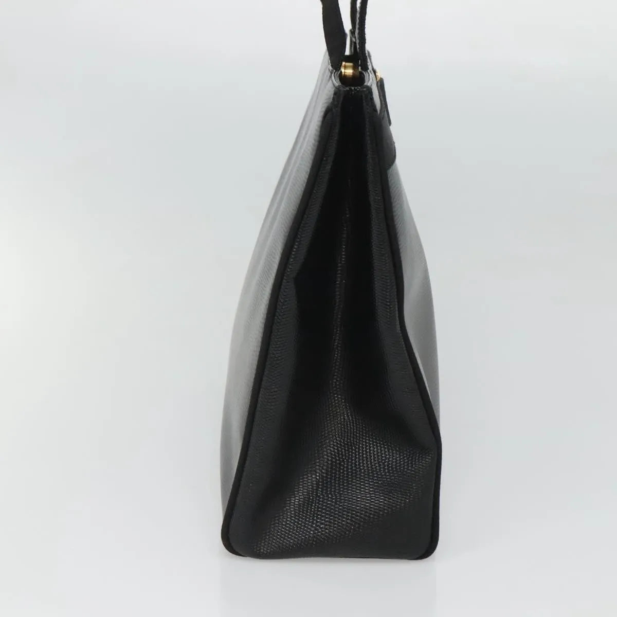 Salvatore Ferragamo Vintage Vara Bow Tote Lizard Embossed Leather, Black, Leather, Tote Bag