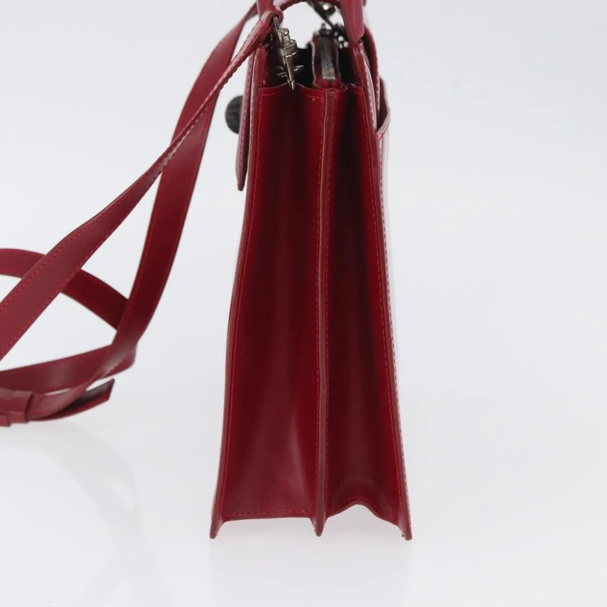 Bvlgari Top Handle Leather, Red, Leather, Handbag