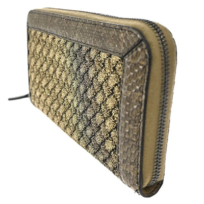 Bottega Veneta Intrecciato Long Zip Leather, Brown, Leather, Wallet