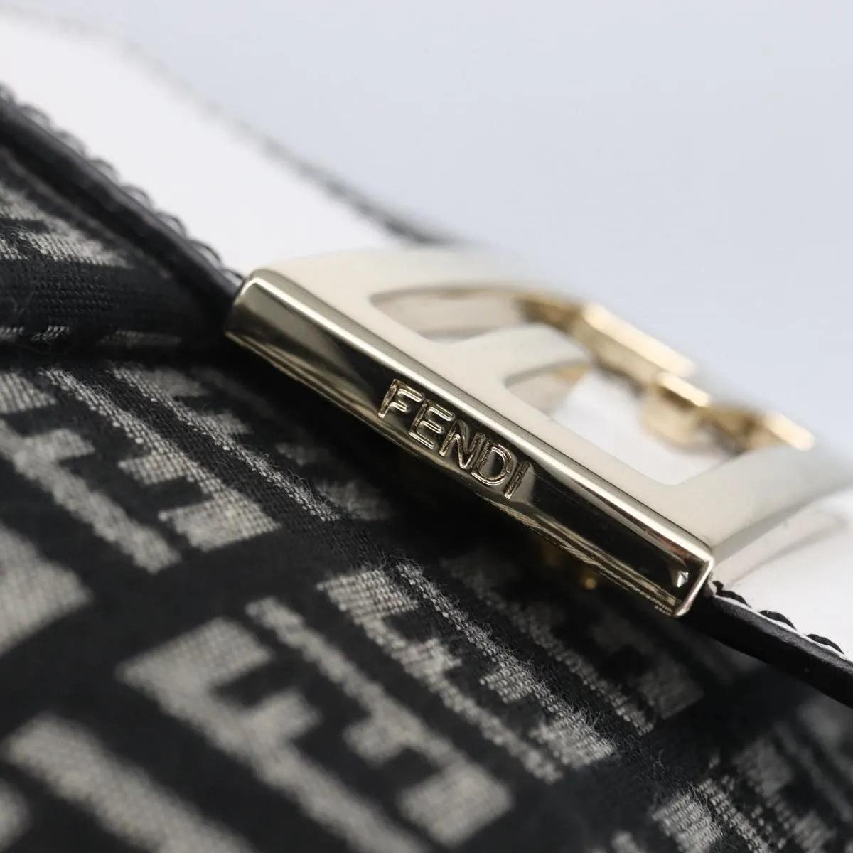 Fendi Vintage Flap Zucchino Canvas, Black, Canvas, Shoulder Bag