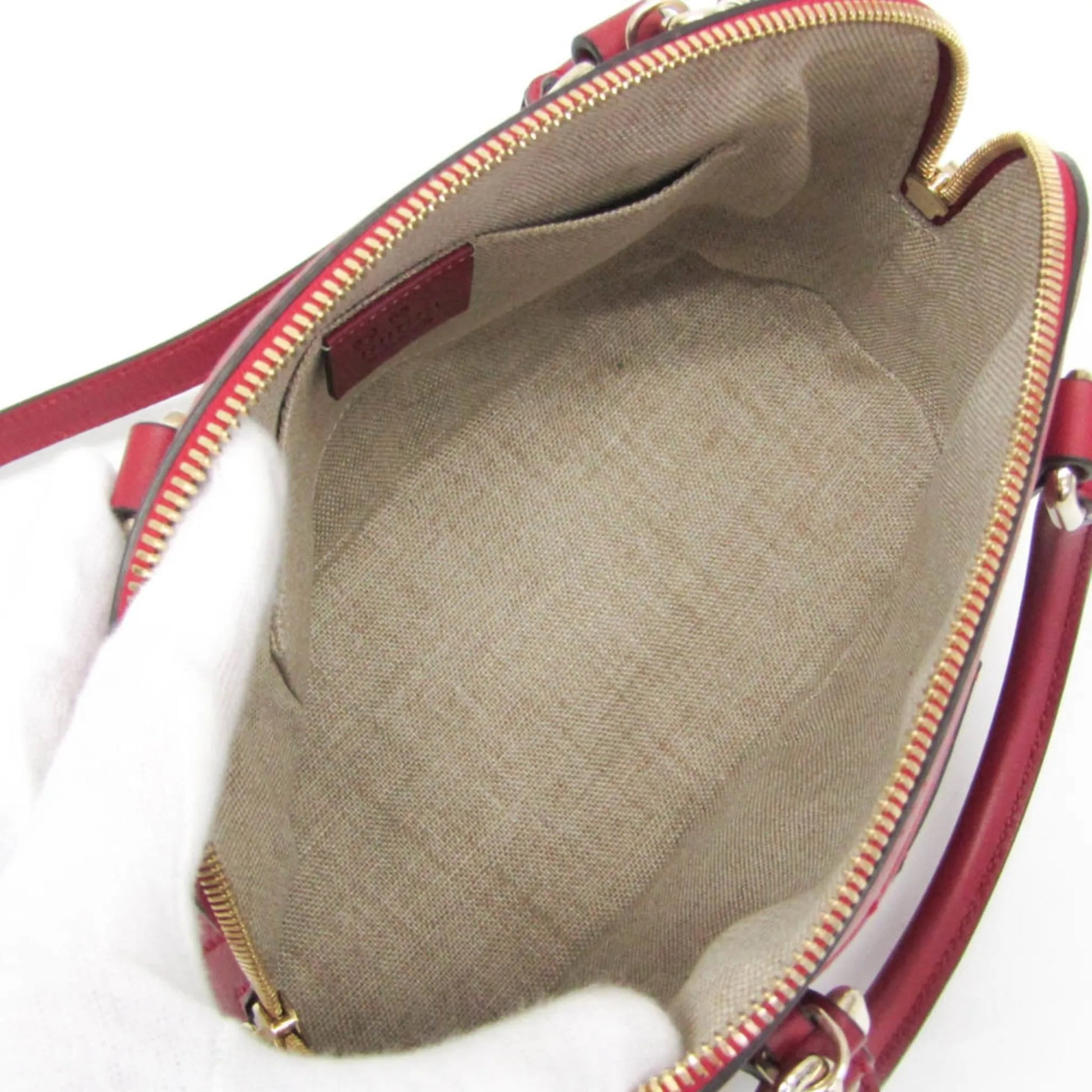 Gucci Convertible Dome Satchel Microguccissima Leather, Red, Leather, Handbag