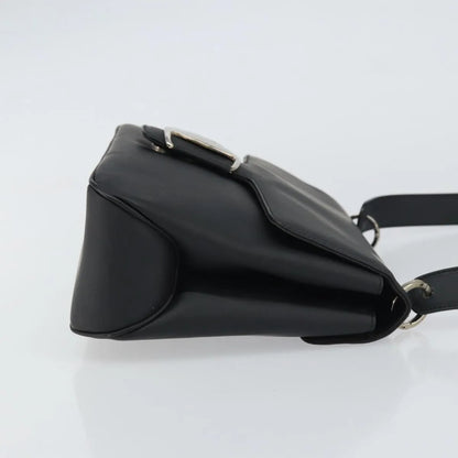 Salvatore Ferragamo Vala Leather, Black, Patent Leather, Shoulder Bag