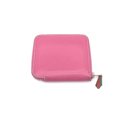 Hermes Azap Silkin Epsom Leather Silk, Pink, Calfskin, Wallet