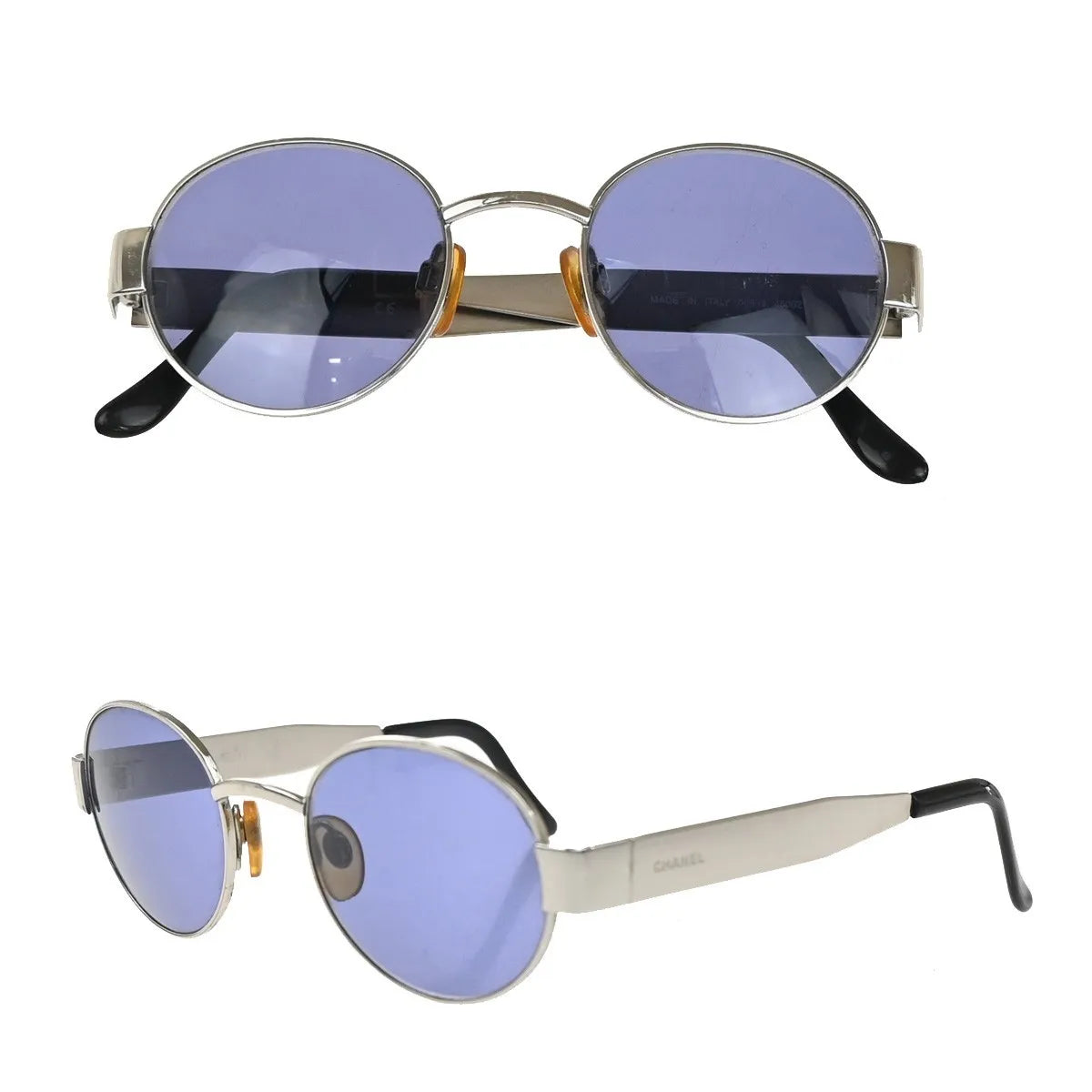 Chanel CHANEL Logo Sunglasses Eye Wear Plastic, Blue, Metal, Sunglasses