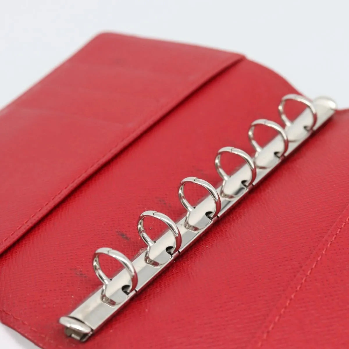 Louis Vuitton Agenda Cover Damier, Red, Leather, Clutch