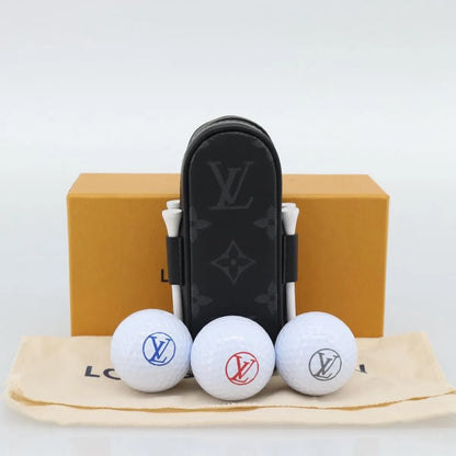 Louis Vuitton golf ball case monogram, Black, Canvas, Clutch