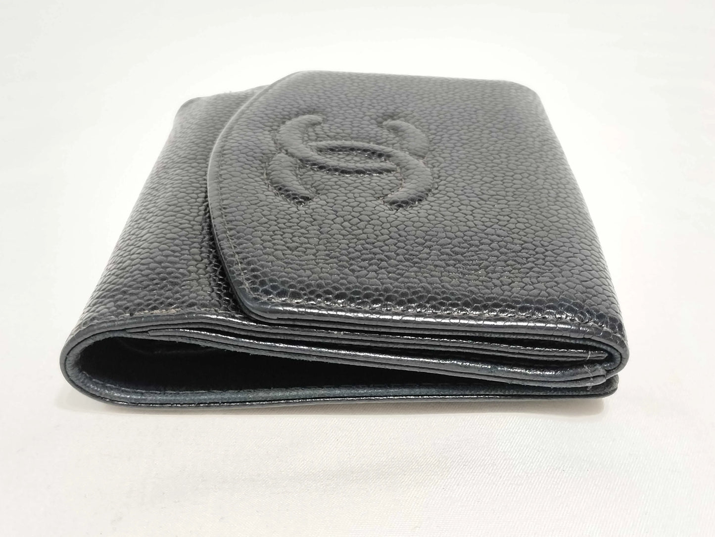 Chanel Timeless CC Bifold Wallet Caviar, Black, Leather, Wallet