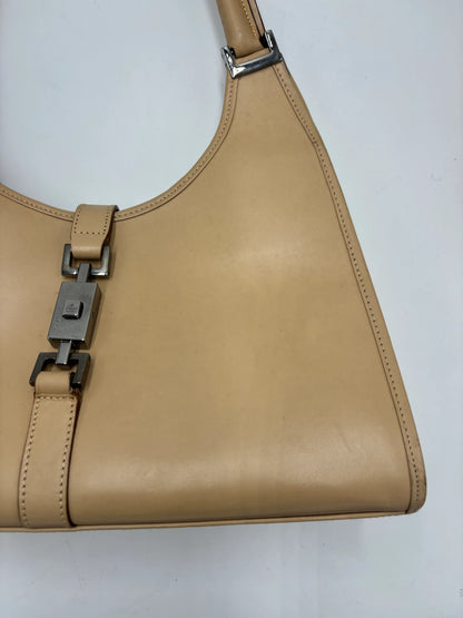 Gucci Vintage Jackie Leather, Beige, Leather, Handbag