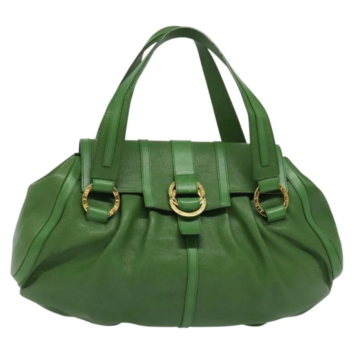 Bvlgari Chandra Hobo Leather, Green, Leather, Handbag