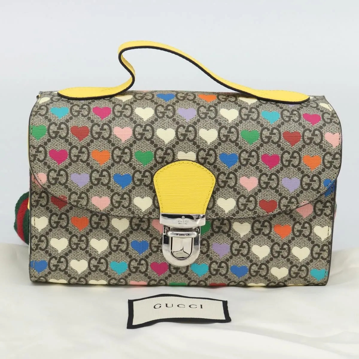Gucci Children's Top Handle Flap Printed GG Coated Canvas, Beige, Canvas, Handbag