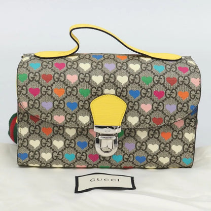 Gucci Children's Top Handle Flap Printed GG Coated Canvas, Beige, Canvas, Handbag
