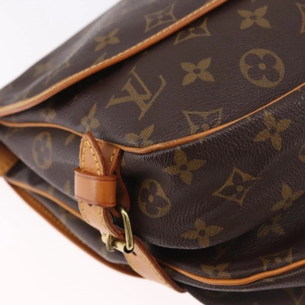 Louis Vuitton Saumur Canvas, Brown, Canvas, Shoulder Bag