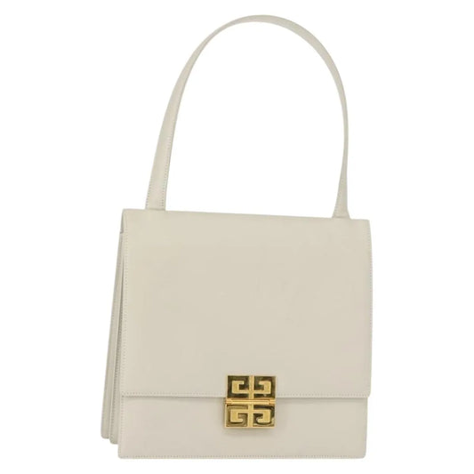 Givenchy Vintage 4G Leather, Gray, Leather, Shoulder Bag