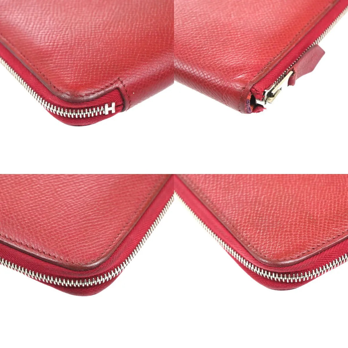 Hermes Azap Zip Around Epsom, Red, Leather, Wallet