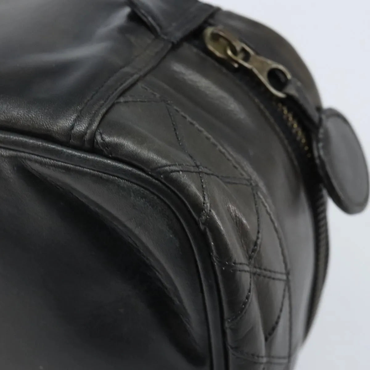 Chanel Vintage Cosmetic Case Lambskin, Black, Leather, Clutch