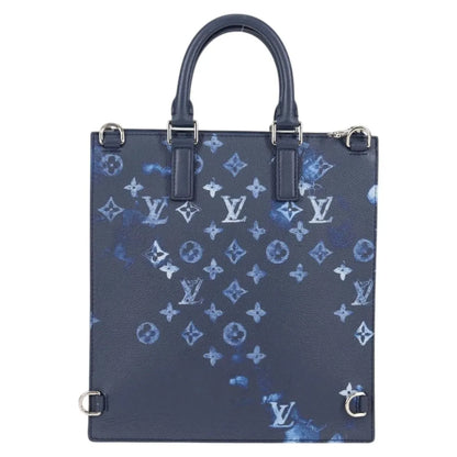 Louis Vuitton Sac Plat Zipped Limited Edition Monogram Ink Watercolor Leather, Blue, Canvas, Handbag