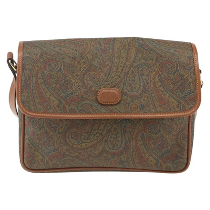 Valentino Garavani Vintage Canvas and Leather, Brown, Canvas, Shoulder Bag