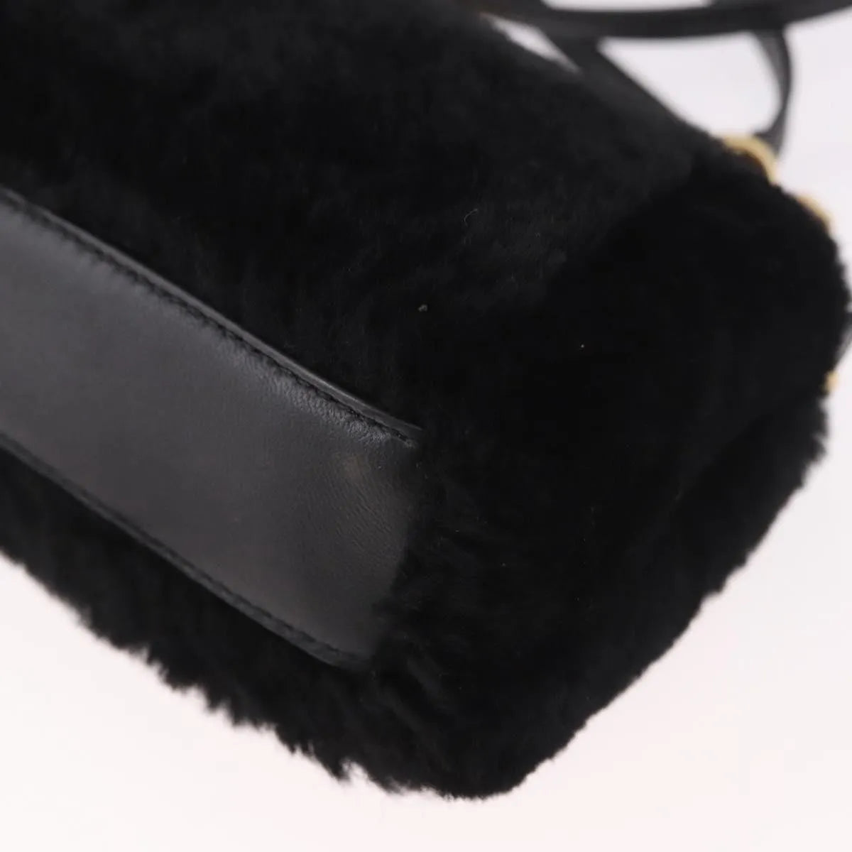 Fendi Peekaboo Fur, Black, Fur, Handbag