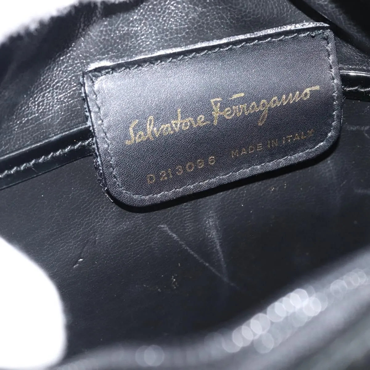Salvatore Ferragamo Vala Patent Leather, Black, Patent Leather, Shoulder Bag
