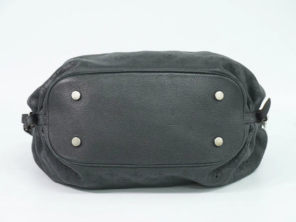Louis Vuitton L Hobo Mahina Leather, Black, Leather, Shoulder Bag