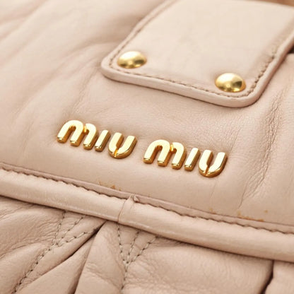 Miu Miu Madras Convertible Lock Tote Leather, Pink_gold, Leather, Handbag