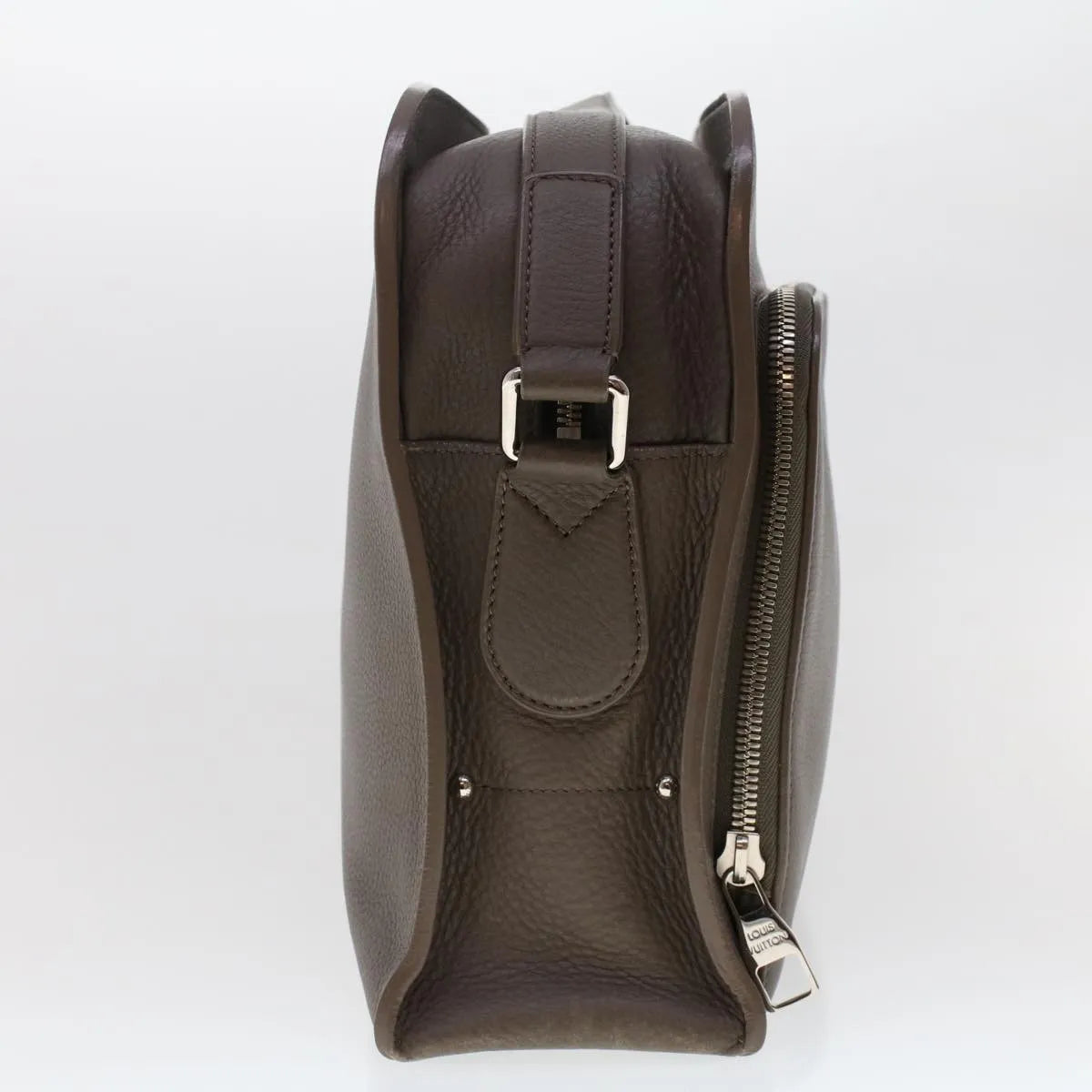 Louis Vuitton Naxos Leather, Gray, Leather, Shoulder Bag