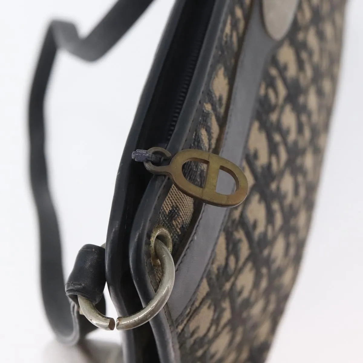 Christian Dior Vintage Trotter Canvas, Navy, Canvas, Shoulder Bag