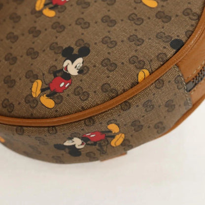 Gucci Disney Mickey Mouse Round Backpack (Outlet) Printed Mini GG Coated Canvas, Beige, Canvas, Backpack