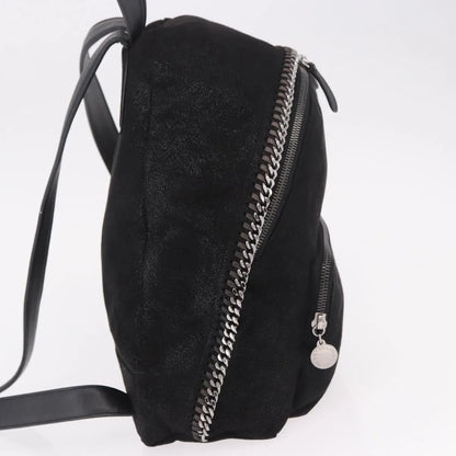 Stella McCartney Falabella Front Zip Shaggy Deer, Black, Polyester, Backpack