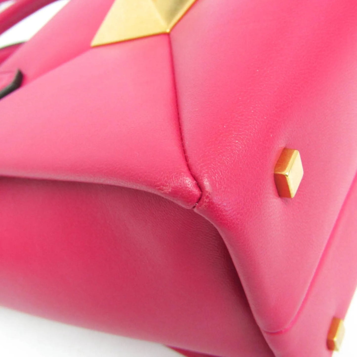 Valentino Garavani One Stud Top Handle Leather, Pink, Leather, Handbag