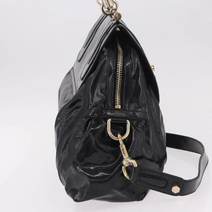Gucci Pop Bamboo Handle Dialux Coated Canvas, Black, PVC, Handbag
