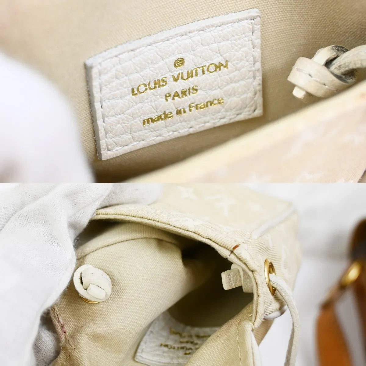 Louis Vuitton Cancun Pochette Monogram Mini Canvas, Beige, Canvas, Clutch