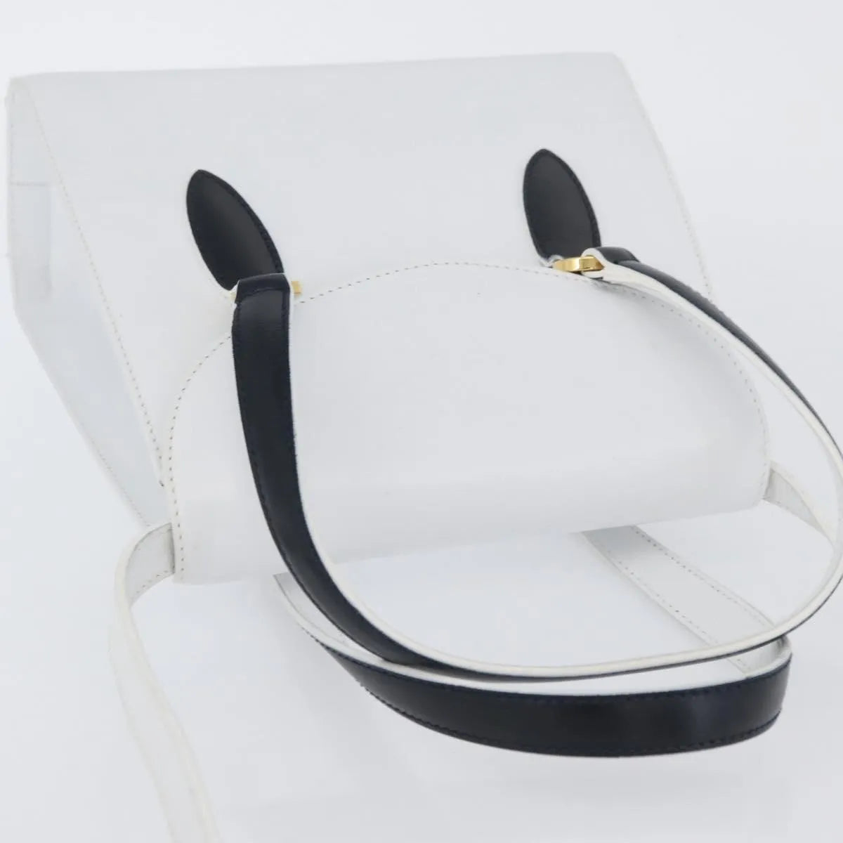 Salvatore Ferragamo Vintage Top handle Leather, White, Leather, Handbag
